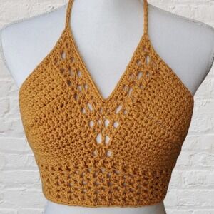 Handmade crochet boho festival crop top